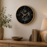 Birds On Dial Wall Clock- Black