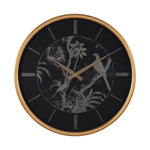 Birds On Dial Wall Clock- Black