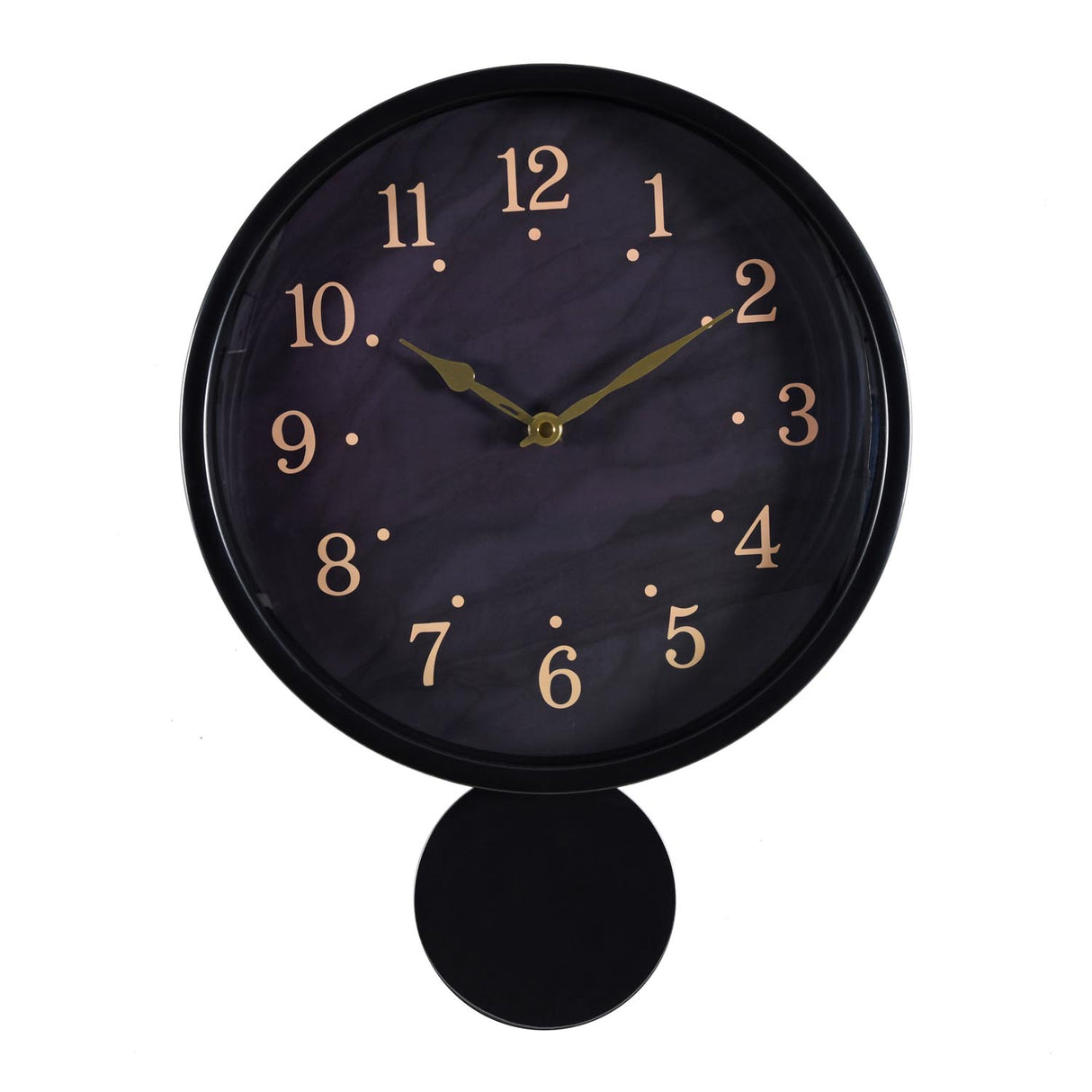 Round Wall Clock with Pendulum- Black