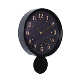 Round Wall Clock with Pendulum- Black