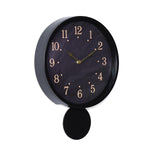 Round Wall Clock with Pendulum- Black