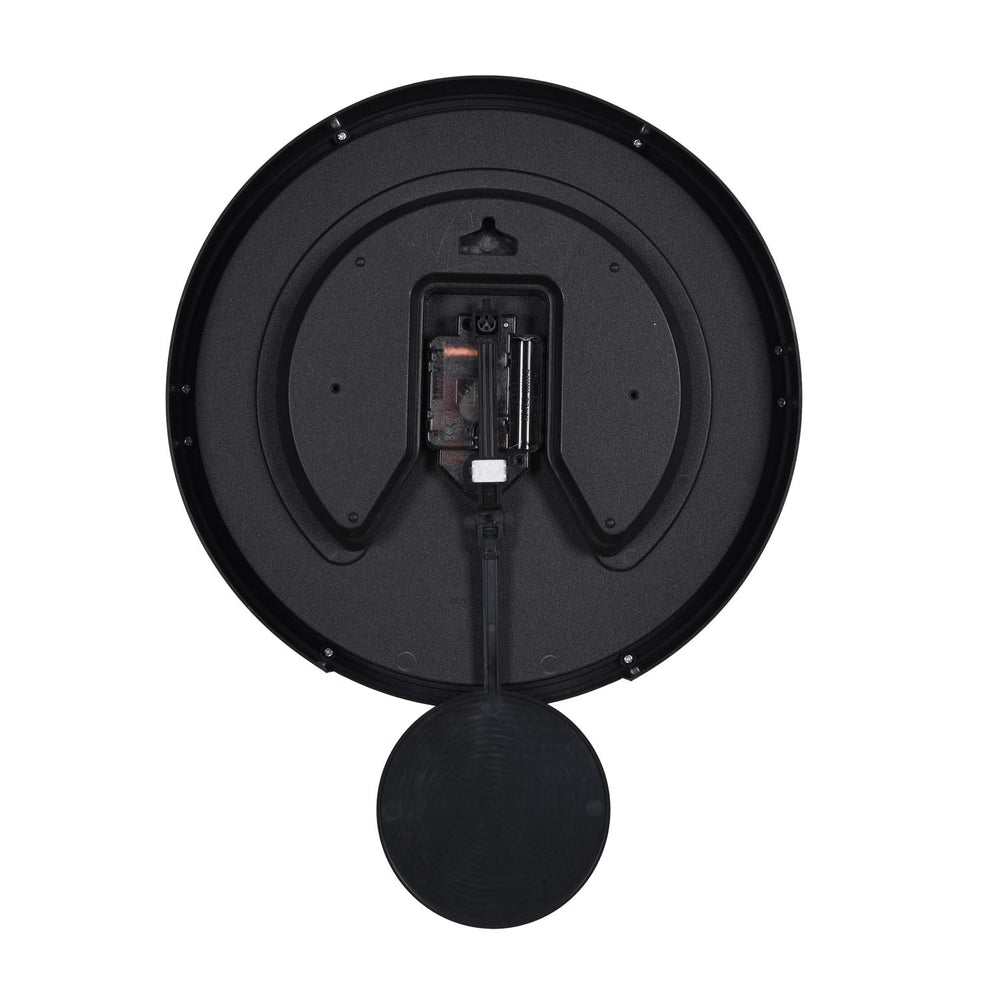 Round Wall Clock with Pendulum- Black