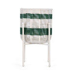 Decorative Woven Cotton and Iron Planter with Stand- Green & Beige, Small