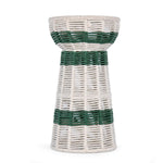 Decorative Tapered Candle Holder- Green & Beige, Medium