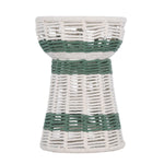 Decorative Tapered Candle Holder- Green & Beige, Small