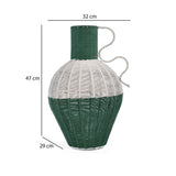 Decorative Two Toned Vase- Green & Beige, Large