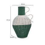 Decorative Two Toned Vase- Green & Beige, Large