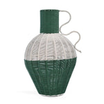 Decorative Two Toned Vase- Green & Beige, Large