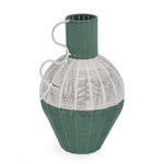 Decorative Two Toned Vase- Green & Beige, Large