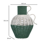 Decorative Two Toned Vase- Green & Beige, Small