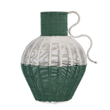 Decorative Two Toned Vase- Green & Beige, Small