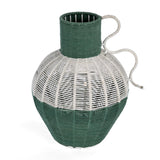 Decorative Two Toned Vase- Green & Beige, Small