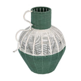 Decorative Two Toned Vase- Green & Beige, Small