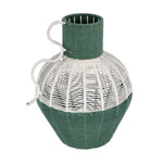 Decorative Two Toned Vase- Green & Beige, Small