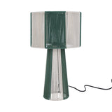 Decorative Cynlindrical Table Lamp- Green & Beige
