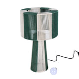 Decorative Cynlindrical Table Lamp- Green & Beige