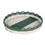 Decorative Mesh Tray- Green & Beige