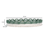 Decorative Mesh Tray- Green & Beige