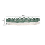 Decorative Mesh Tray- Green & Beige