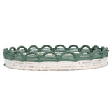 Decorative Mesh Tray- Green & Beige