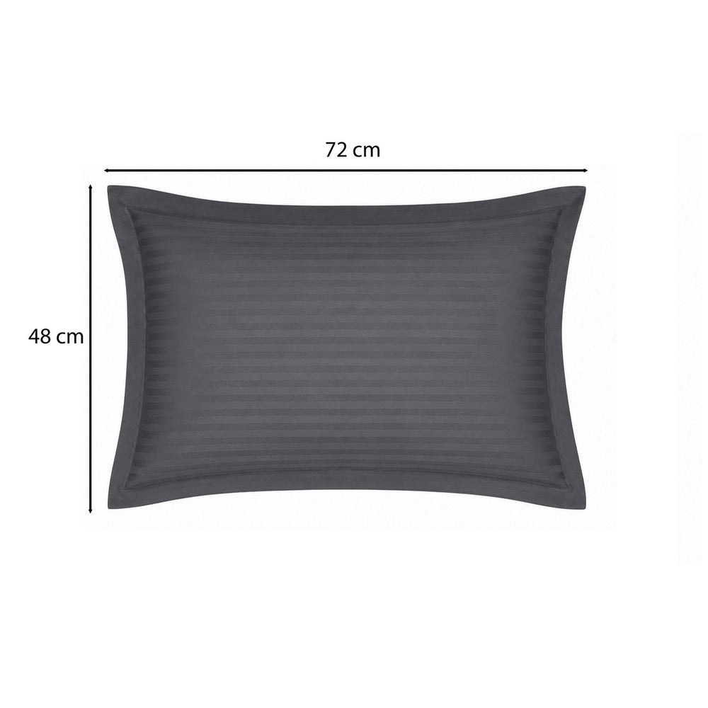Solid Polyester Queen Bedsheet with 2 Pillow Covers- Dark Grey
