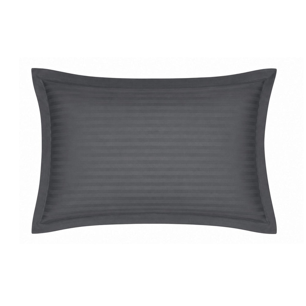 Solid Polyester Queen Bedsheet with 2 Pillow Covers- Dark Grey