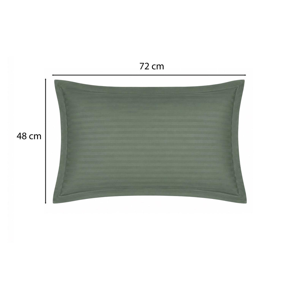 Solid Polyester Single Bedsheet with 1 Pillow Cover- Green