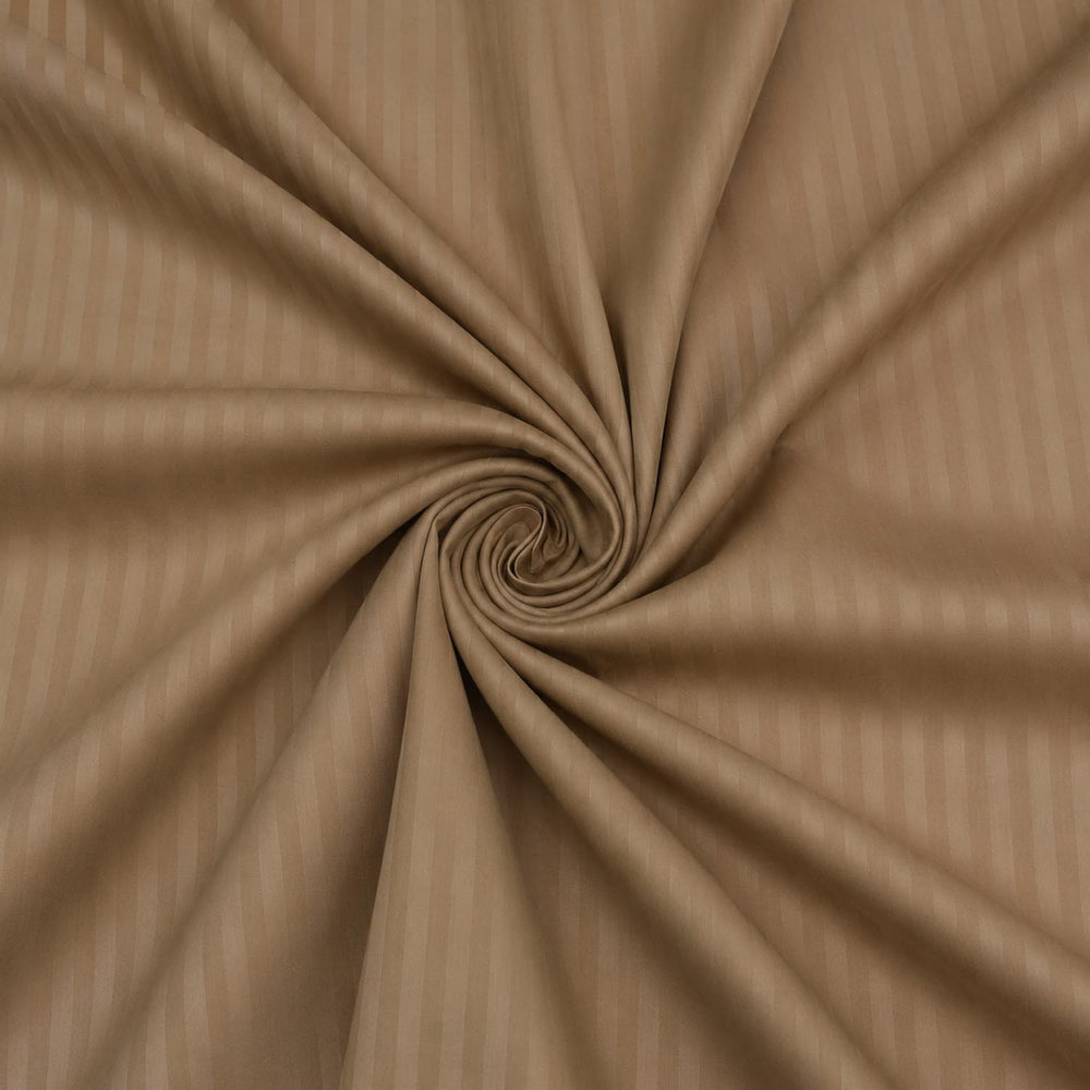 Solid Polyester Queen Bedsheet with 2 Pillow Covers- Camel