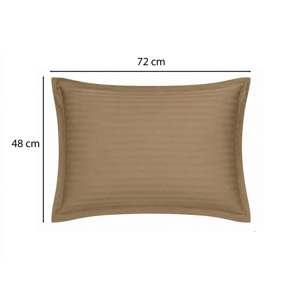 Solid Polyester Queen Bedsheet with 2 Pillow Covers- Camel