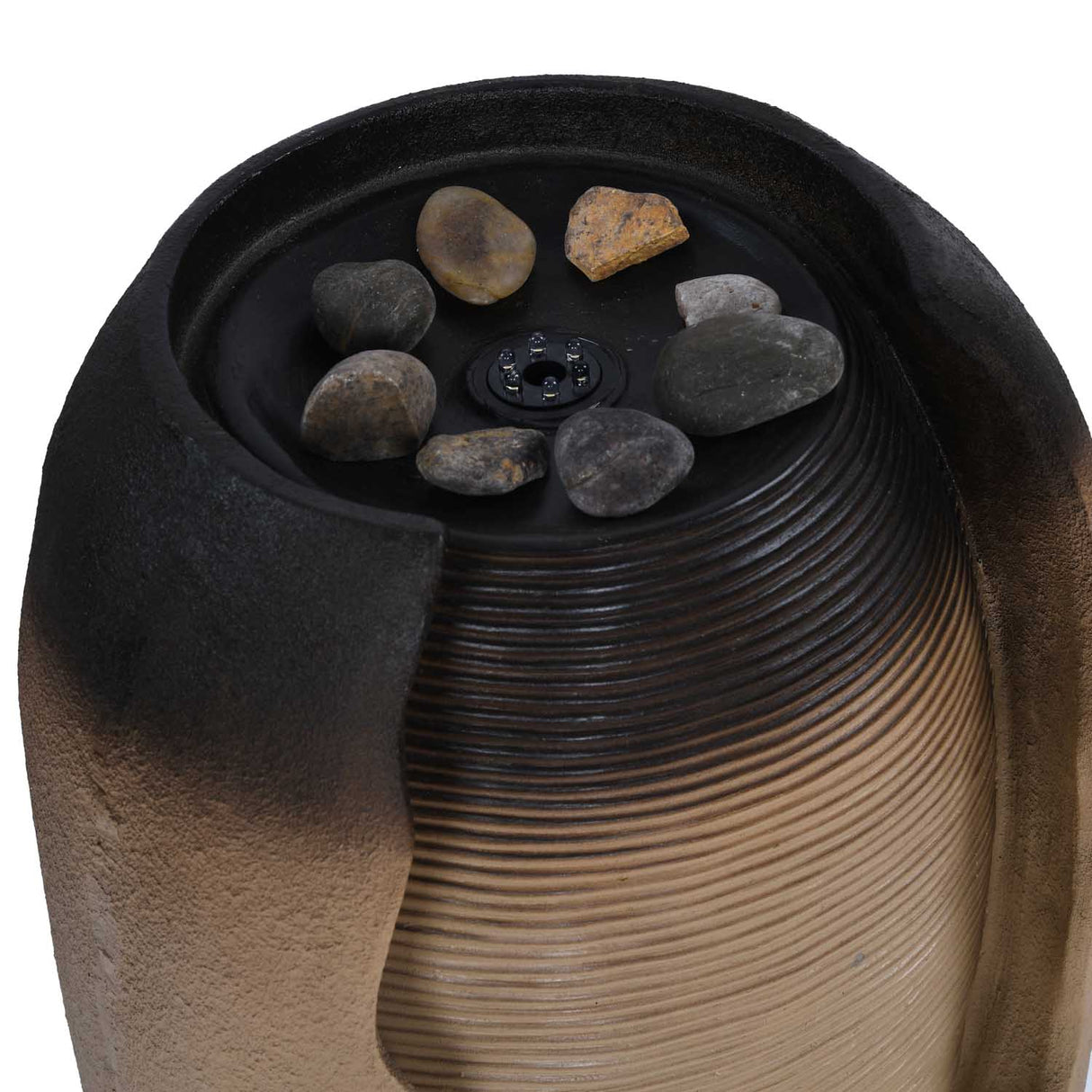 Vase Shaped Polyresin Water Fountain- Sand & Brown
