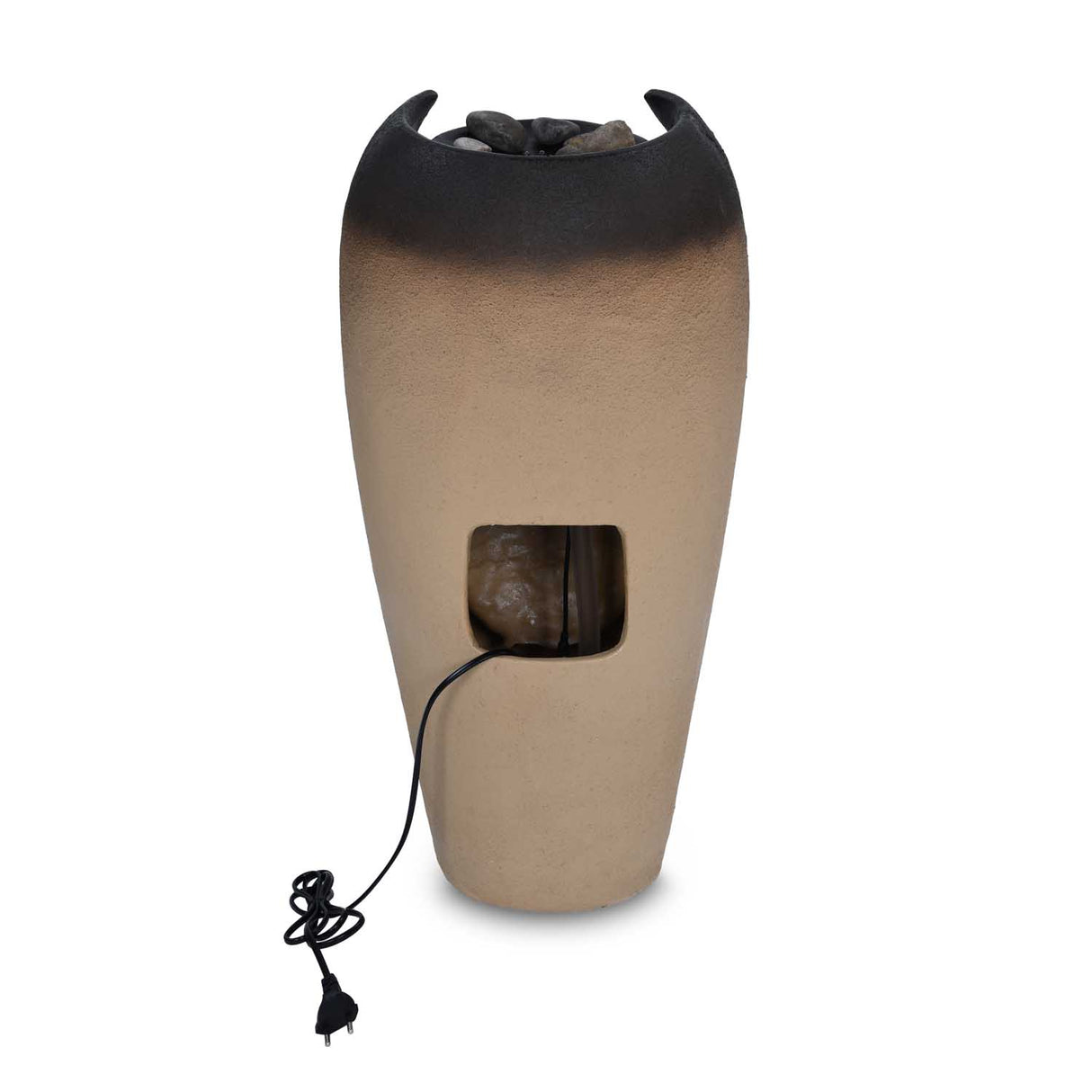 Vase Shaped Polyresin Water Fountain- Sand & Brown