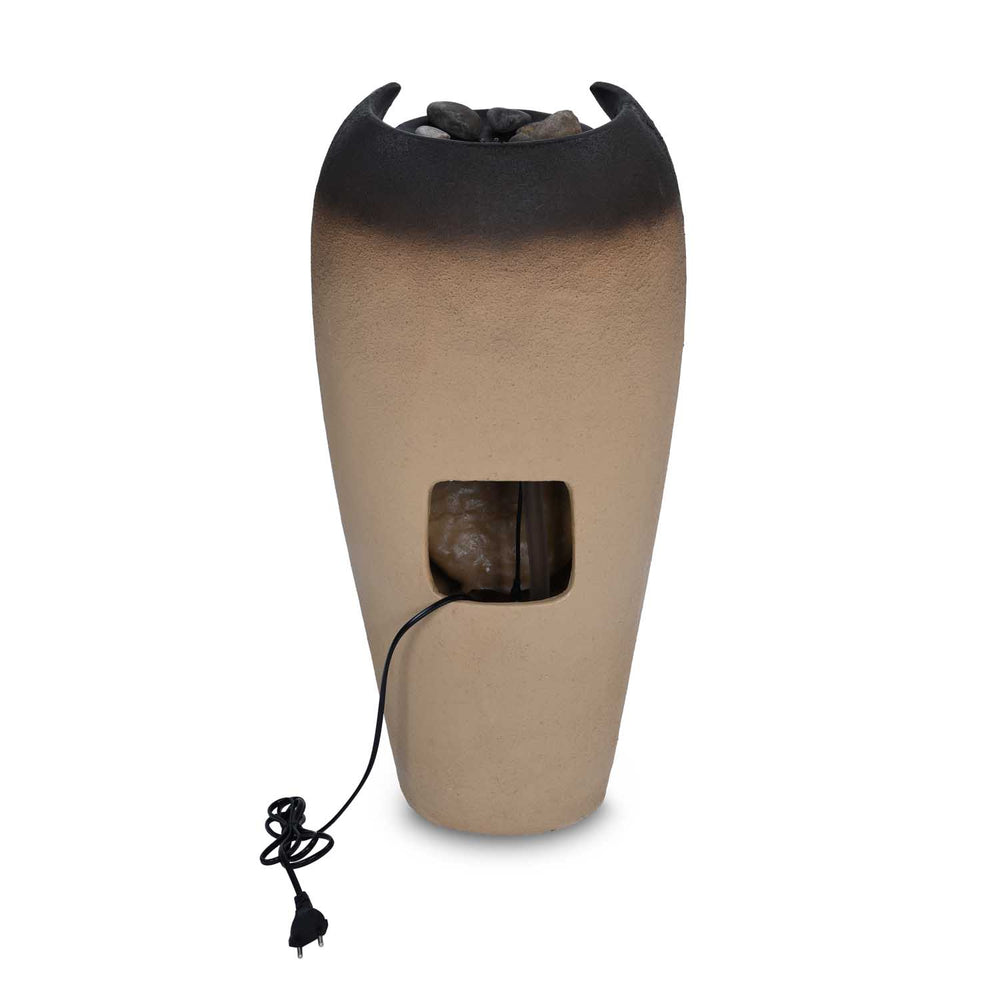 Vase Shaped Polyresin Water Fountain- Sand & Brown