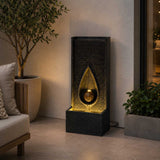 Dewdrop Polyresin Water Fountain- Grey