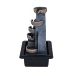 Decorative Five Pots Water Fountain- Grey & Black