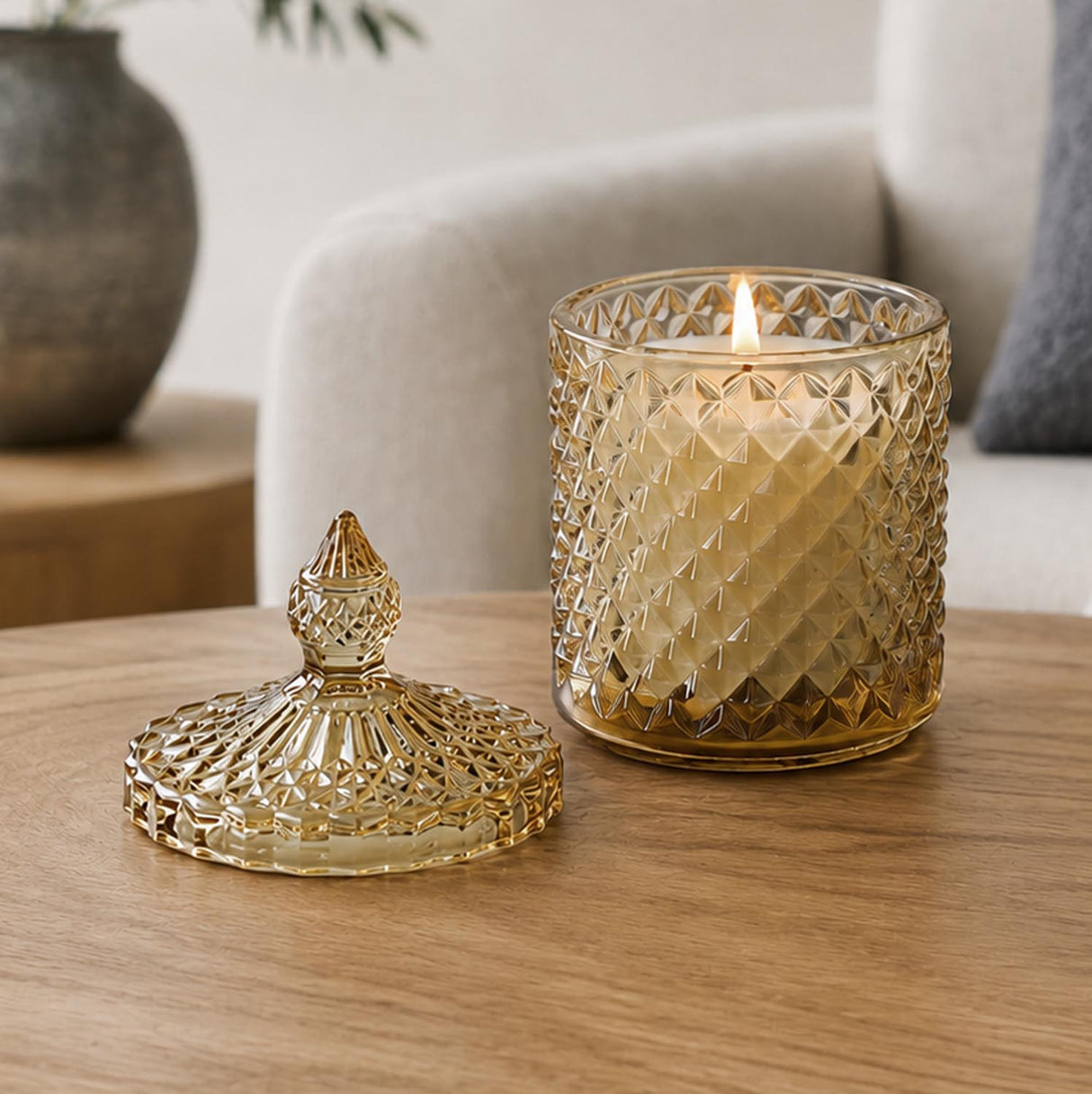 Breeze Town Honey Jar Candle- Light Yellow