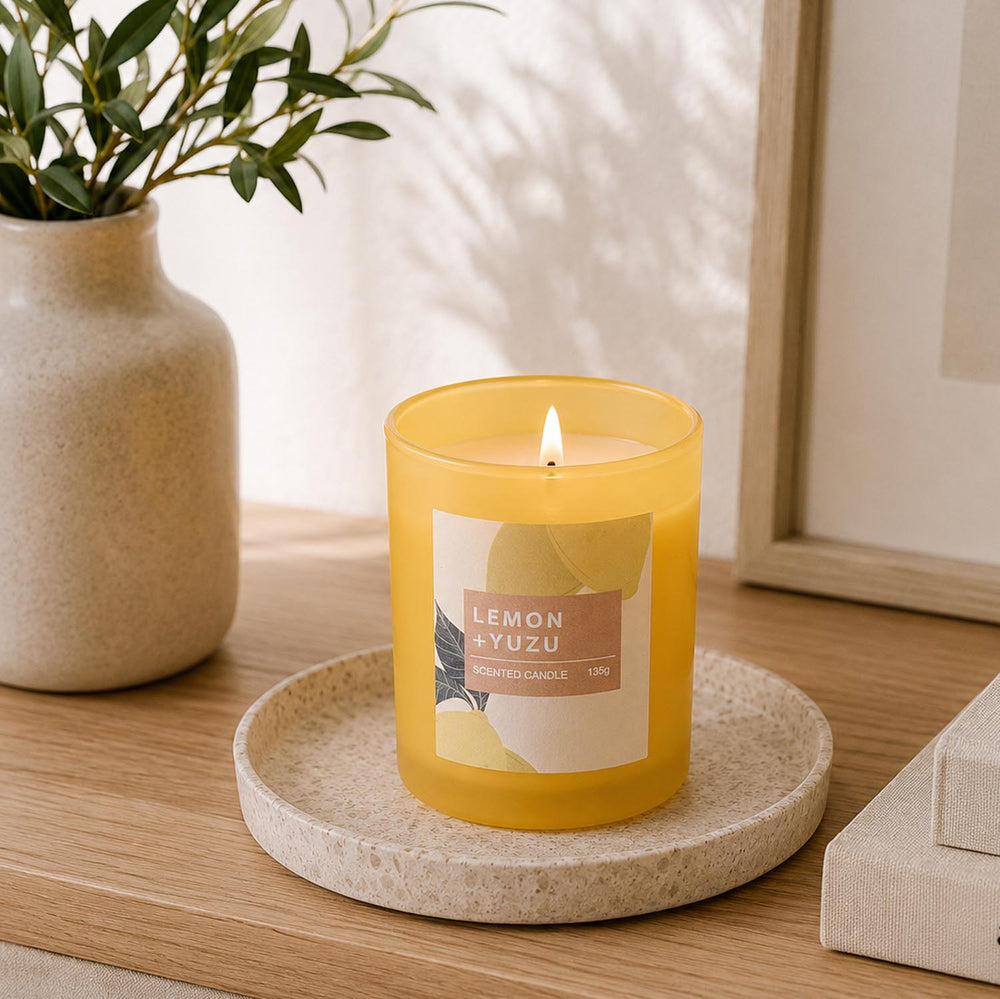 Breeze Town Lemon Glass Candle- Yellow