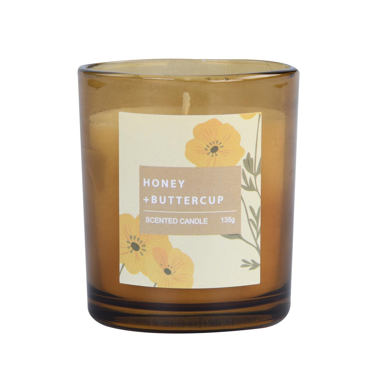 Breeze Town Honey Glass Candle- Light Yellow