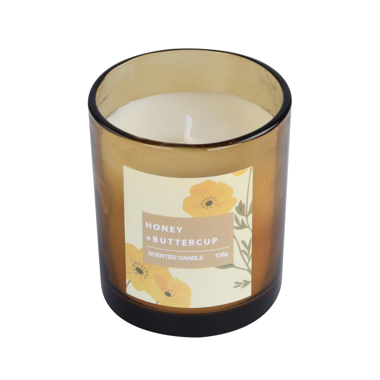 Breeze Town Honey Glass Candle- Light Yellow