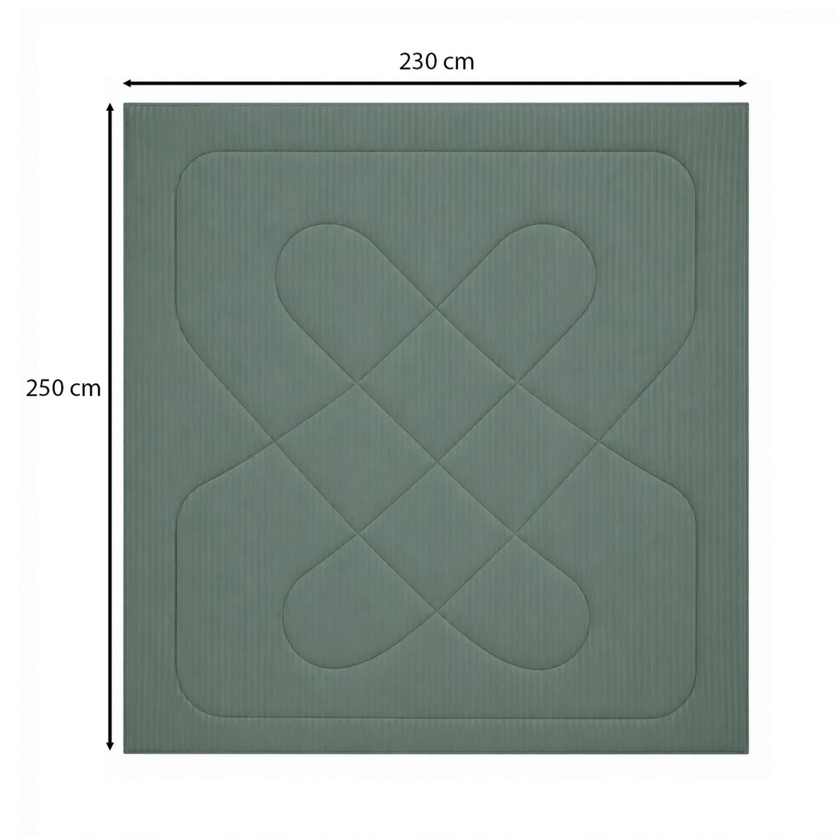 Solid Polyester Double Comforter- Green