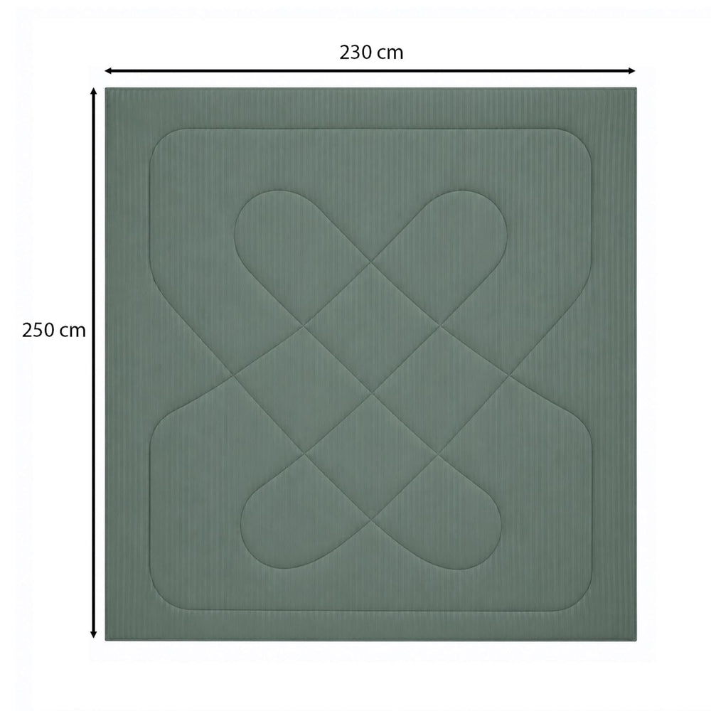 Solid Polyester Double Comforter- Green