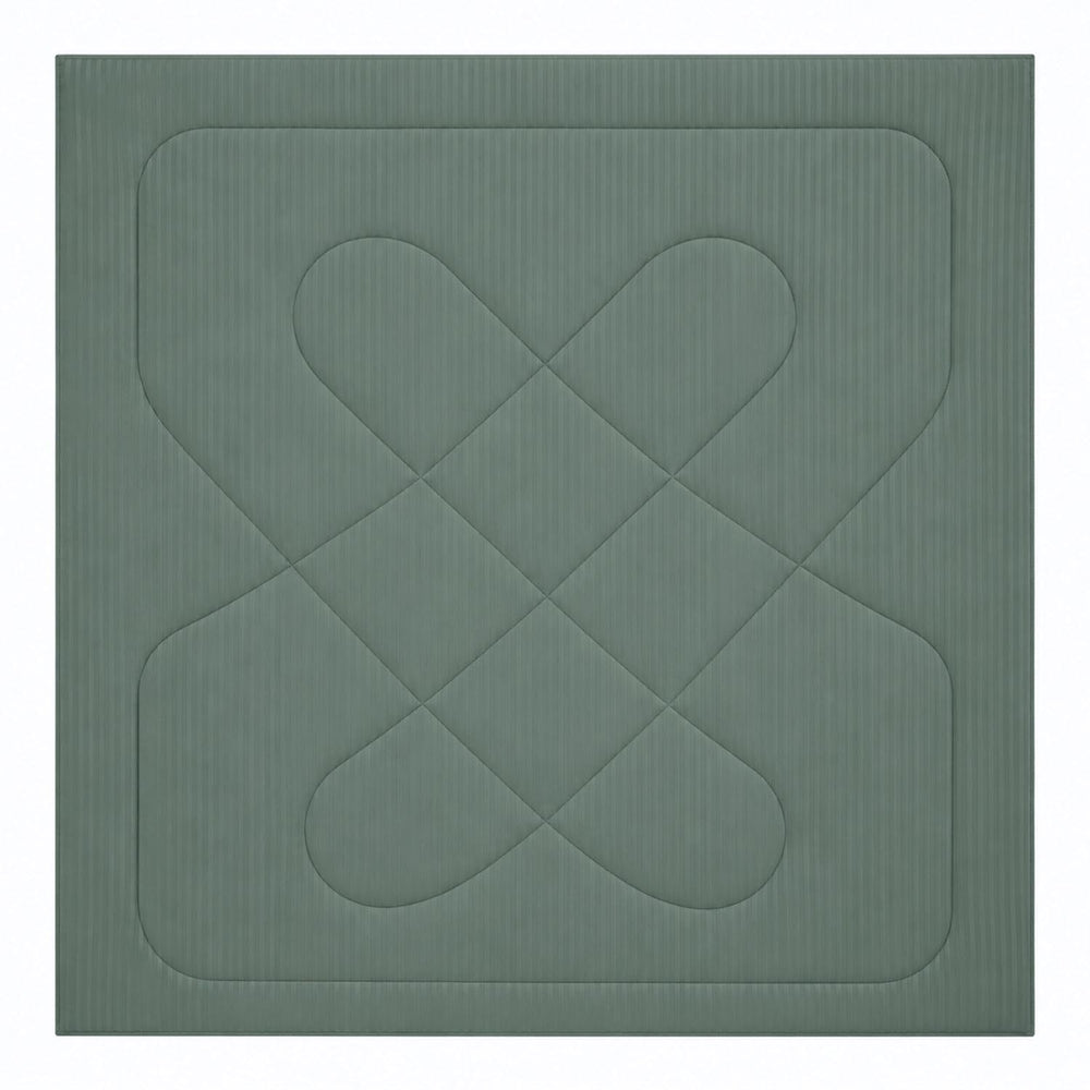 Solid Polyester Double Comforter- Green