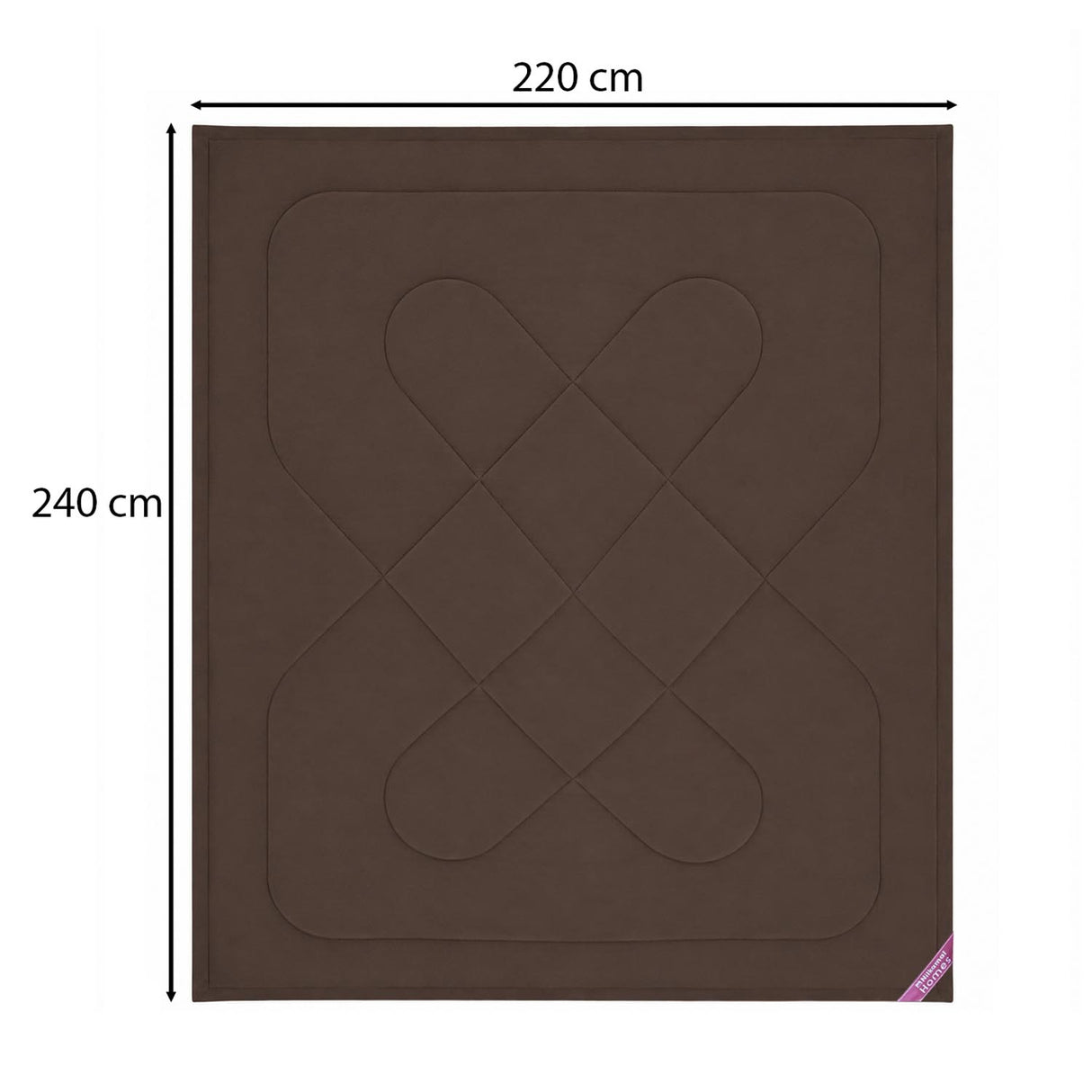 Solid 4 Pieces Polyester Double Bedding Set- Mocha