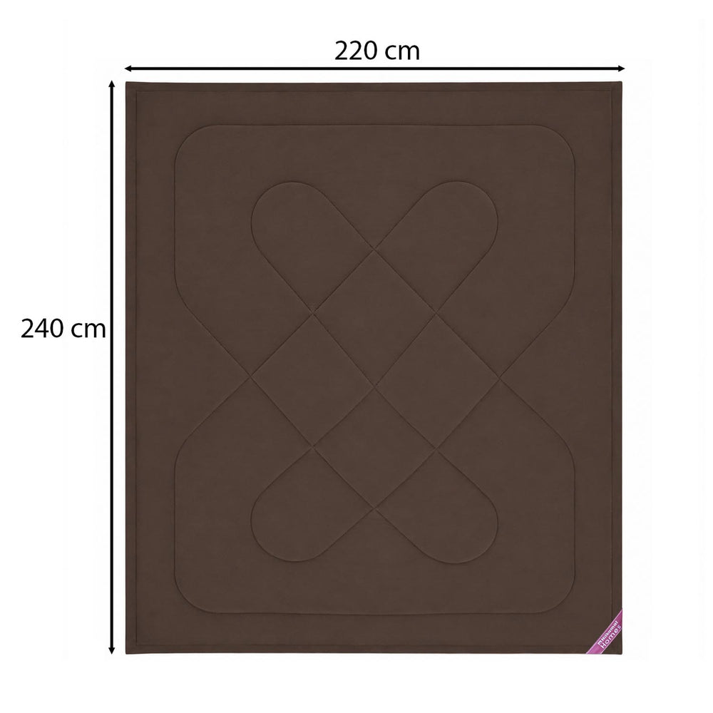 Solid 4 Pieces Polyester Double Bedding Set- Mocha
