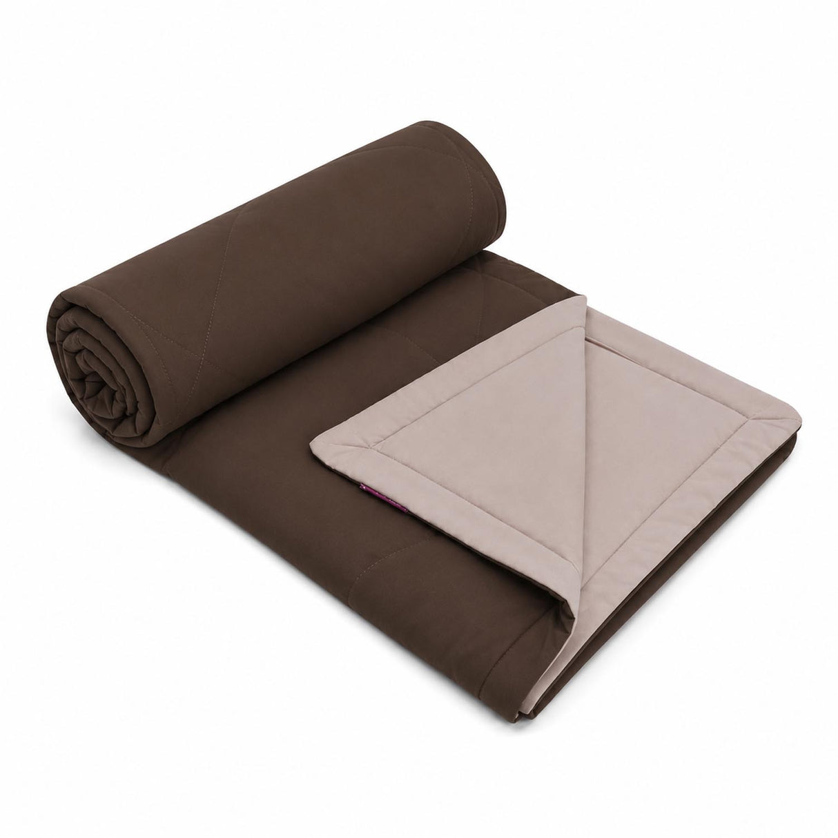 Solid 4 Pieces Polyester Double Bedding Set- Mocha