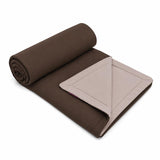 Solid 4 Pieces Polyester Double Bedding Set- Mocha