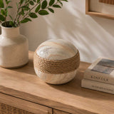 Dual Tone Ceramic Ball Showpiece- White & Brown