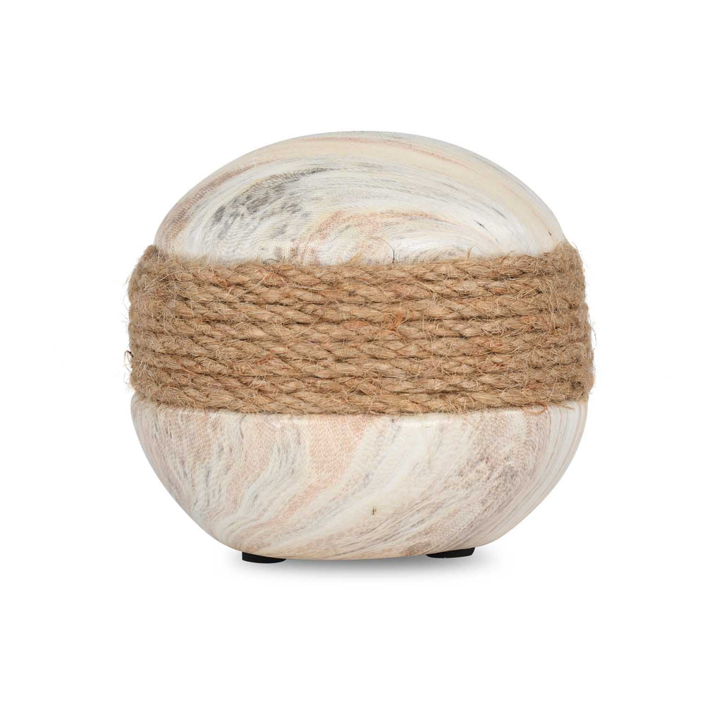 Dual Tone Ceramic Ball Showpiece- White & Brown
