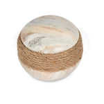 Dual Tone Ceramic Ball Showpiece- White & Brown