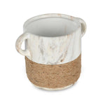Dual Tone Ceramic Planter- White & Brown