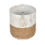 Dual Tone Ceramic Planter- White & Brown